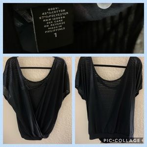 Torrid sheer striped open back top size 1
